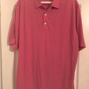 Men's Dark Pink Striped FJ Polo Shirt XL